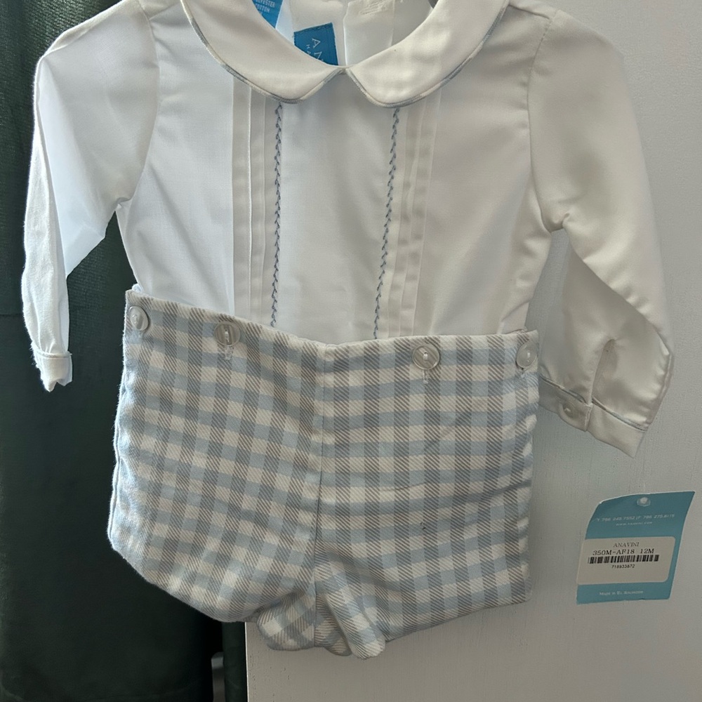 AnaVini hand smocked Bobby suit